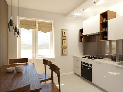 Фото № 1: Дизайн-проект кухни 10.0  м² стиль Модернизм для ЖК Петровский