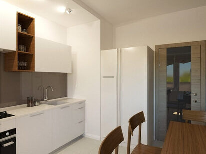 Фото № 2: Дизайн-проект кухни 10.0  м² стиль Модернизм для ЖК Петровский