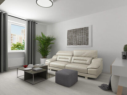 Фото № 5: Дизайн-проект трехкомнатной квартиры 90.0  м² стиль Минимализм для ЖК Циолковский