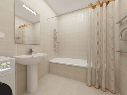 Фото № 6: Дизайн-проект трехкомнатной квартиры 90.0  м² стиль Минимализм для ЖК Циолковский