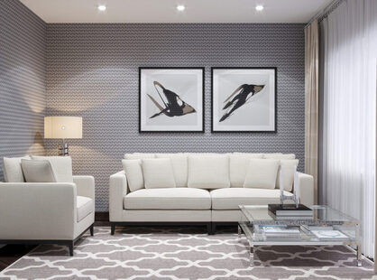 Фото № 1: Дизайн-проект трехкомнатной квартиры 94.1  м² стиль Современная классика для ЖК Окский берег