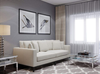 Фото № 4: Дизайн-проект трехкомнатной квартиры 94.1  м² стиль Современная классика для ЖК Окский берег