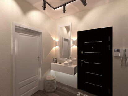 Фото № 3: Дизайн-проект однокомнатной квартиры 43.2  м² стиль Минимализм для ЖК Крылья