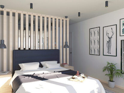 Фото № 2: Дизайн-проект трехкомнатной квартиры 96.0  м² Скандинавский стиль для ЖК Летняя резиденция