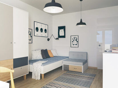 Фото № 6: Дизайн-проект трехкомнатной квартиры 96.0  м² Скандинавский стиль для ЖК Летняя резиденция