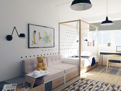 Фото № 5: Дизайн-проект трехкомнатной квартиры 96.0  м² Скандинавский стиль для ЖК Летняя резиденция