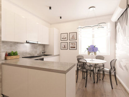 Фото № 4: Дизайн-проект двухкомнатной квартиры 77.0  м² стиль Минимализм для ЖК Летняя резиденция