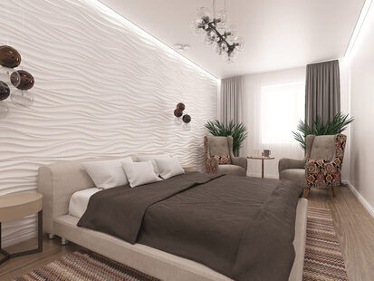 Фото № 5: Дизайн-проект двухкомнатной квартиры 77.0  м² стиль Минимализм для ЖК Летняя резиденция