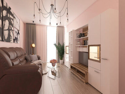 Фото № 2: Дизайн-проект двухкомнатной квартиры 77.0  м² стиль Минимализм для ЖК Летняя резиденция