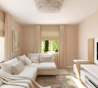 Фото № 4: Дизайн-проект двухкомнатной квартиры 51.3  м² стиль Модернизм для ЖК Окский берег