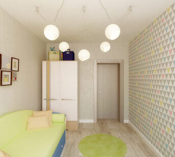 Фото № 2: Дизайн-проект двухкомнатной квартиры 51.3  м² стиль Модернизм для ЖК Окский берег