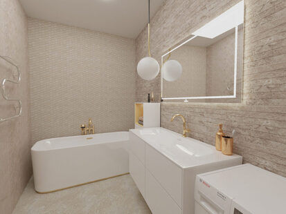 Фото № 3: Дизайн-проект двухкомнатной квартиры 83.05  м² стиль Контемпорари для ЖК Крылья