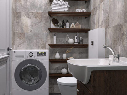 Фото № 2: Дизайн-проект квартиры-студии 30.6  м² стиль Прованс для ЖК Черноморский-2