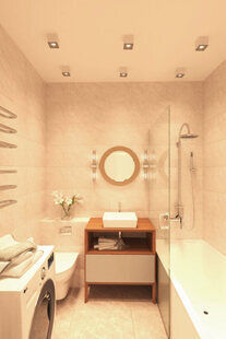 Фото № 5: Дизайн-проект однокомнатной квартиры 48.7  м² стиль Современная классика для ЖК PARUS