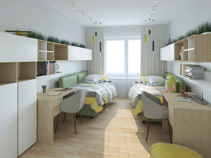 Фото № 4: Дизайн-проект двухкомнатной квартиры 56.6  м² Эко-стиль для ЖК GREEN PARK