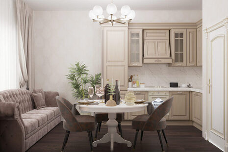 Фото № 2: Дизайн-проект трехкомнатной квартиры 82.1  м² стиль Современная классика для ЖК Атмосфера