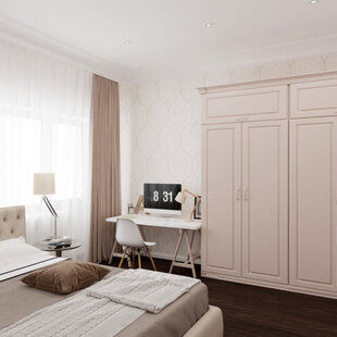 Фото № 6: Дизайн-проект трехкомнатной квартиры 82.1  м² стиль Современная классика для ЖК Атмосфера