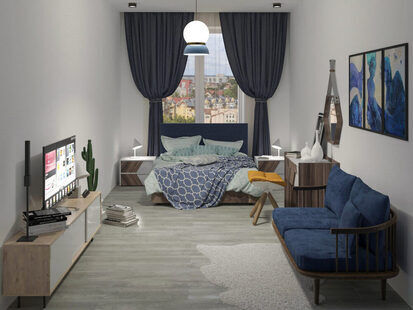 Фото № 1: Дизайн-проект двухкомнатной квартиры 80.4  м² Скандинавский стиль для ЖК Зеленый квартал-2