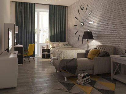 Фото № 5: Дизайн-проект двухкомнатной квартиры 80.4  м² Скандинавский стиль для ЖК Зеленый квартал-2