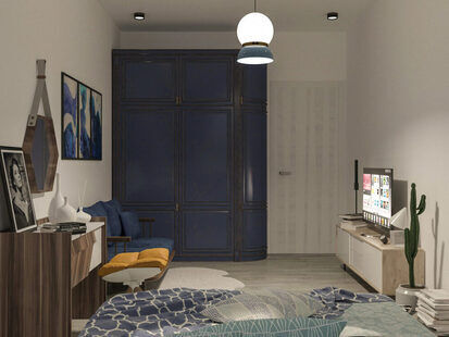 Фото № 4: Дизайн-проект двухкомнатной квартиры 80.4  м² Скандинавский стиль для ЖК Зеленый квартал-2