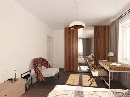 Фото № 6: Дизайн-проект двухкомнатной квартиры 61.6  м² стиль Минимализм для ЖК PARUS