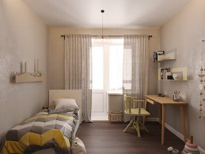 Фото № 2: Дизайн-проект двухкомнатной квартиры 61.6  м² стиль Минимализм для ЖК PARUS