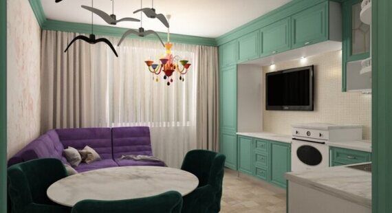 ЖК "Екатерининский": готовый дизайн проект в стиле "Современная классика". Площадь 54.0 м² - фото №5