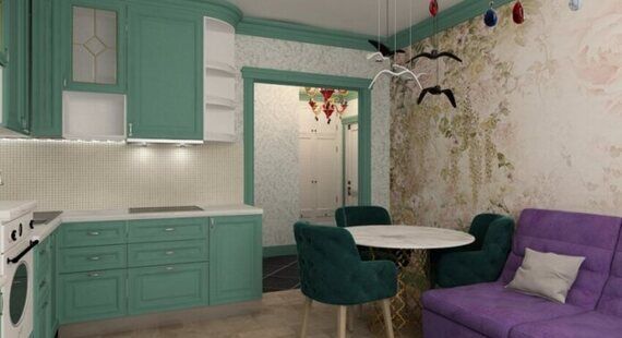 ЖК "Екатерининский": готовый дизайн проект в стиле "Современная классика". Площадь 54.0 м² - фото №2