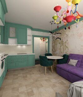 Фото № 2: Дизайн-проект двухкомнатной квартиры 54.0  м² стиль Современная классика для ЖК Екатерининский