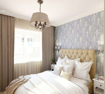 Фото № 4: Дизайн-проект однокомнатной квартиры 45.7  м² стиль Прованс для ЖК Атмосфера