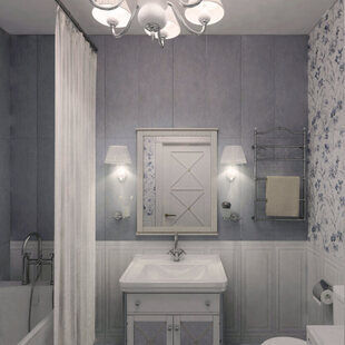 Фото № 5: Дизайн-проект однокомнатной квартиры 45.7  м² стиль Прованс для ЖК Атмосфера