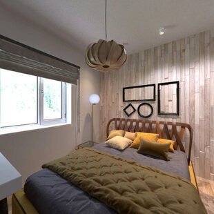 Фото № 4: Дизайн-проект двухкомнатной квартиры 54.6  м² Эко-стиль для ЖК Гармония