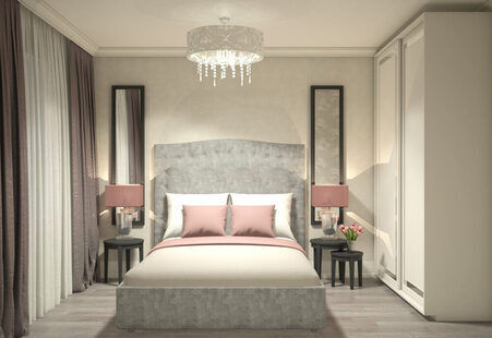 Фото № 6: Дизайн-проект двухкомнатной квартиры 58.7  м² стиль Современная классика для ЖК Екатерининский