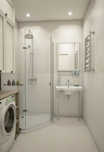 Фото № 3: Дизайн-проект двухкомнатной квартиры 58.7  м² стиль Современная классика для ЖК Екатерининский