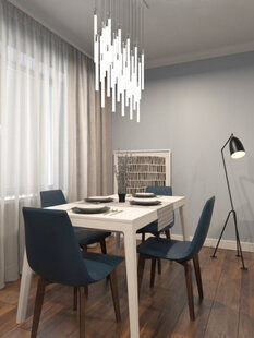 Фото № 3: Дизайн-проект двухкомнатной квартиры 63.9  м² стиль Модернизм для двухкомнатной квартиры в д. оболдино