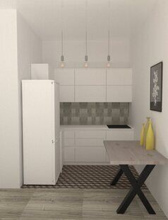 Фото № 6: Дизайн-проект однокомнатной квартиры 38.6  м² Скандинавский стиль для ЖК Прага