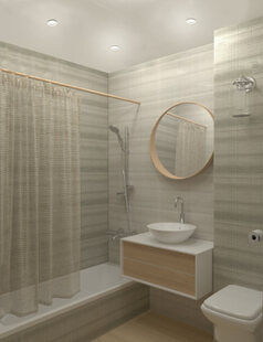 Фото № 5: Дизайн-проект однокомнатной квартиры 38.6  м² Скандинавский стиль для ЖК Прага