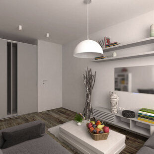 Фото № 3: Дизайн-проект однокомнатной квартиры 42.0  м² стиль Минимализм для ЖК Гармония