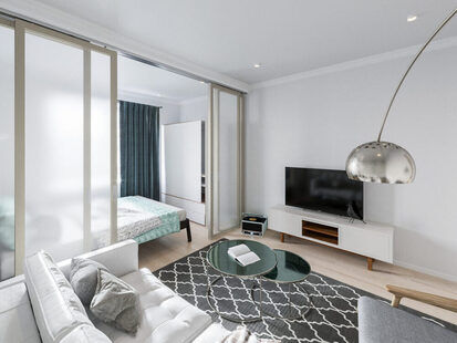 Фото № 2: Дизайн-проект зала 19.0  м² Скандинавский стиль для ЖК Крылья