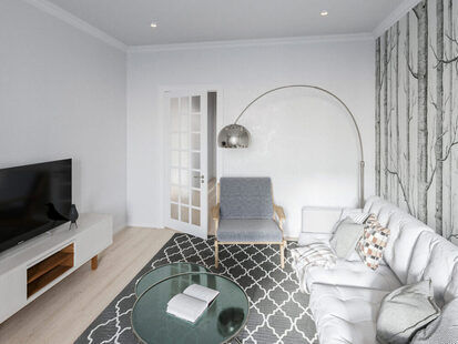 Фото № 1: Дизайн-проект спальни 19.0  м² Скандинавский стиль для ЖК Крылья