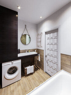 Фото № 2: Дизайн-проект ванной 3.9  м² Скандинавский стиль для ЖК Крылья