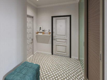 Фото № 1: Дизайн-проект прихожей 10.2  м² Скандинавский стиль для ЖК Крылья