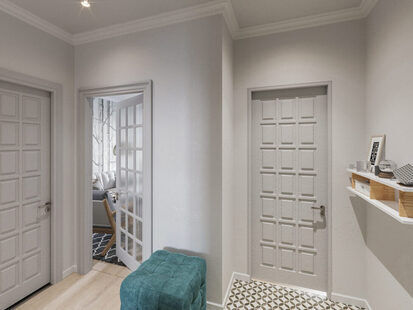 Фото № 3: Дизайн-проект прихожей 10.2  м² Скандинавский стиль для ЖК Крылья