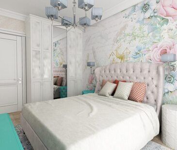 Фото № 2: Дизайн-проект спальни 18.3  м² Скандинавский стиль для ЖК Екатерининский