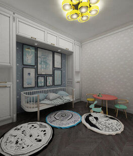 Фото № 1: Дизайн-проект детской 15.0  м² стиль Современная классика для ЖК Екатерининский