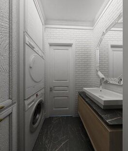 Фото № 2: Дизайн-проект ванной 3.3  м² стиль Современная классика для ЖК Екатерининский