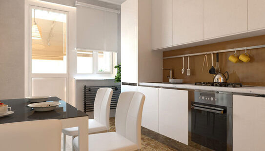 Фото № 1: Дизайн-проект кухни 9.8  м² стиль Современная классика для ЖК Екатерининский