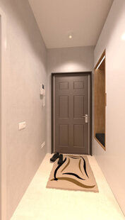 Фото № 1: Дизайн-проект прихожей 4.0  м² стиль Современная классика для ЖК Екатерининский