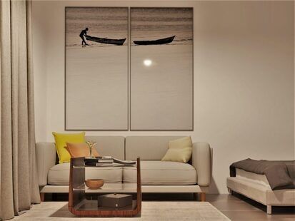 Фото № 1: Дизайн-проект однокомнатной квартиры 39.1  м² стиль Минимализм для ЖК Прага