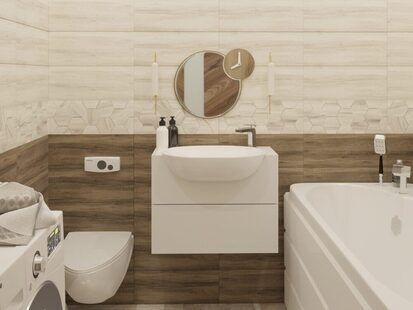 Фото № 5: Дизайн-проект однокомнатной квартиры 39.1  м² стиль Минимализм для ЖК Прага